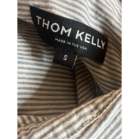 Thom Kelly Brynn Shirt •Women S• Striped Button Down Cotton Oxford - Picture 11 of 12